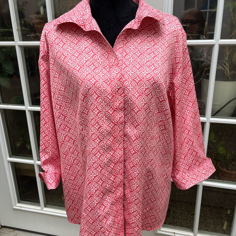 Talbots Pink Geometric Print Women's Top